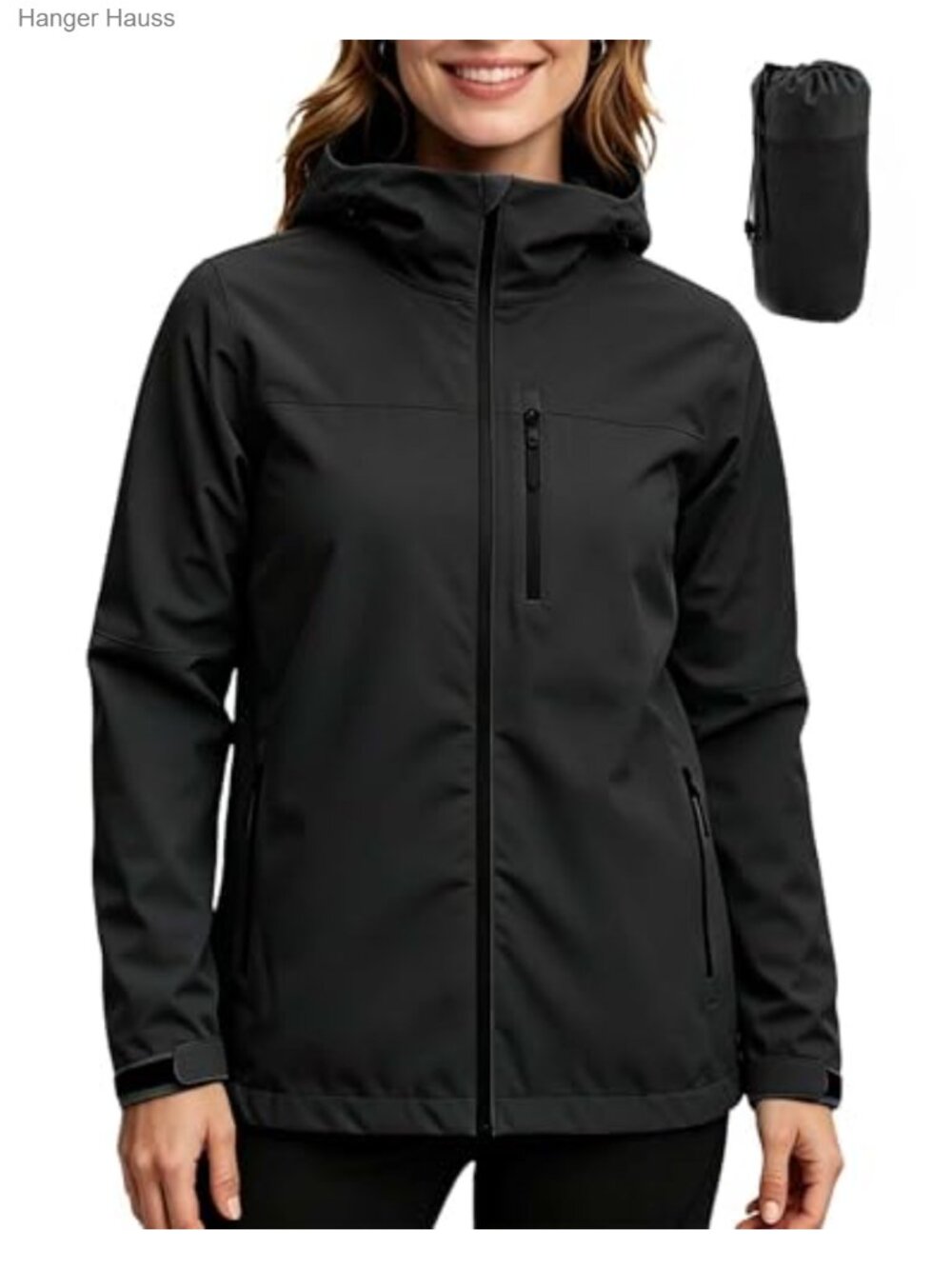 Women's Waterproof Rain Coat with Hood, Lightweight Breathable Packable Jacket
